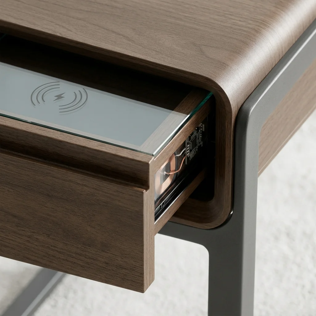 Hovelae Connected Nightstand with Wireless Charging Drawer - Image 2