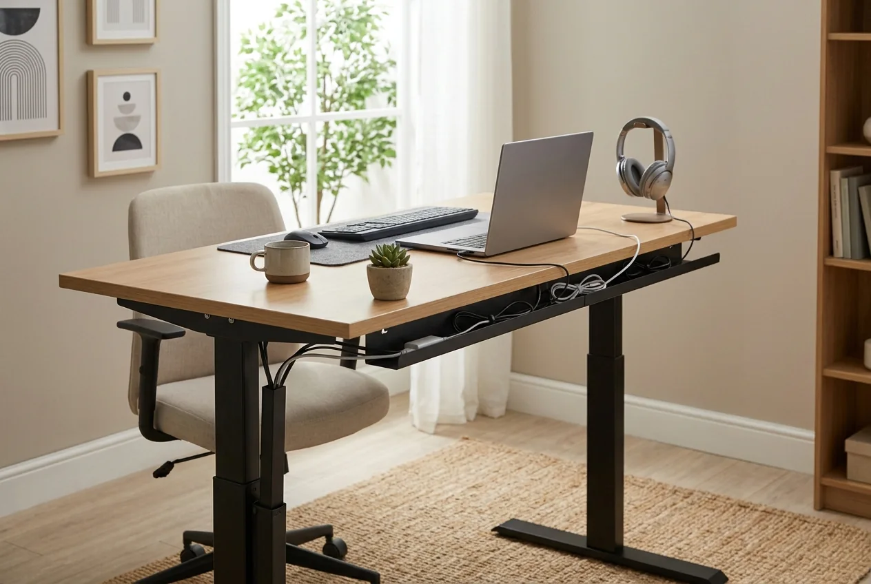 Hovelae Adjustable Smart Standing Desk with Cable Management - Image 3