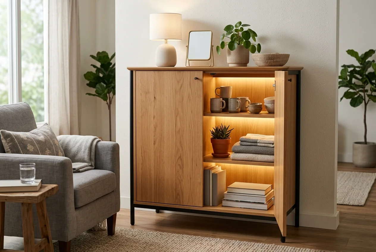 Hovelae Smart Accent Cabinet with Adjustable Interior Lighting - Image 3