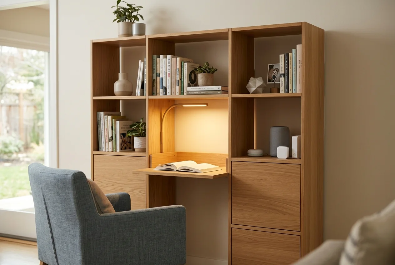Hovelae Modular Smart Bookshelf with Integrated Reading Light - Image 3