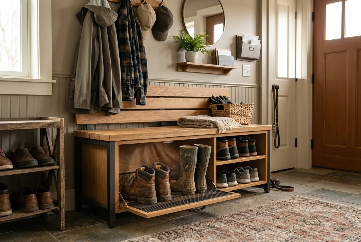 Hovelae Smart Entry Bench with Shoe Drying Compartment - Image 3