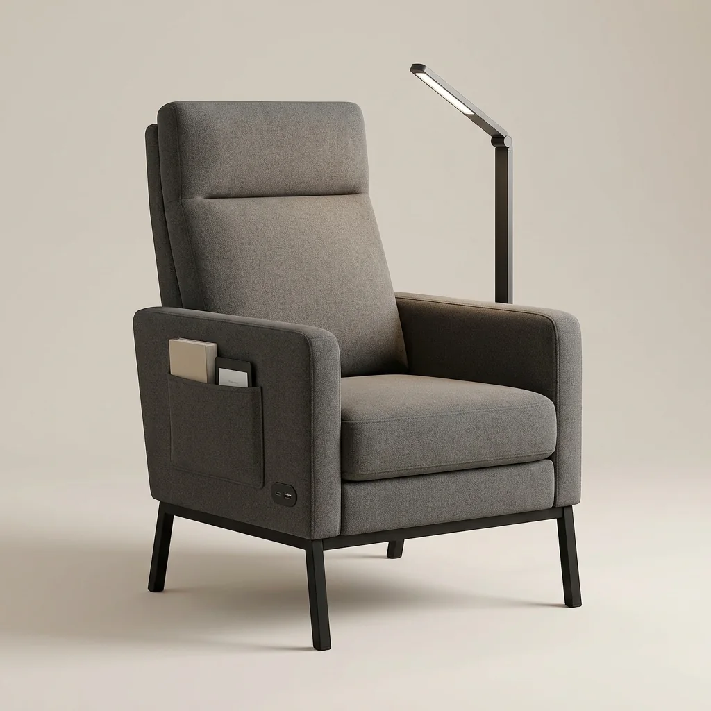 Hovelae Smart Reading Chair with Adjustable Floor Light