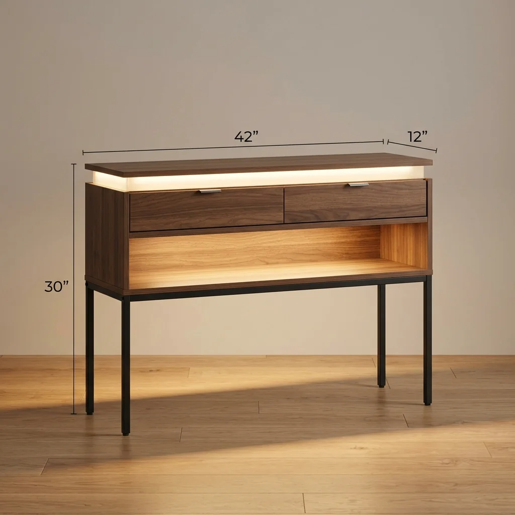 Hovelae Smart Entryway Console Table with Motion Lighting