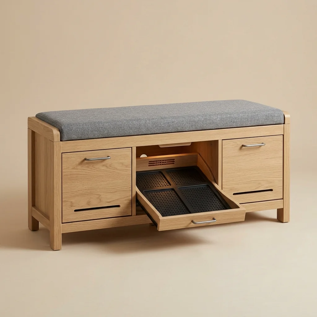 Hovelae Smart Entry Bench with Shoe Drying Compartment