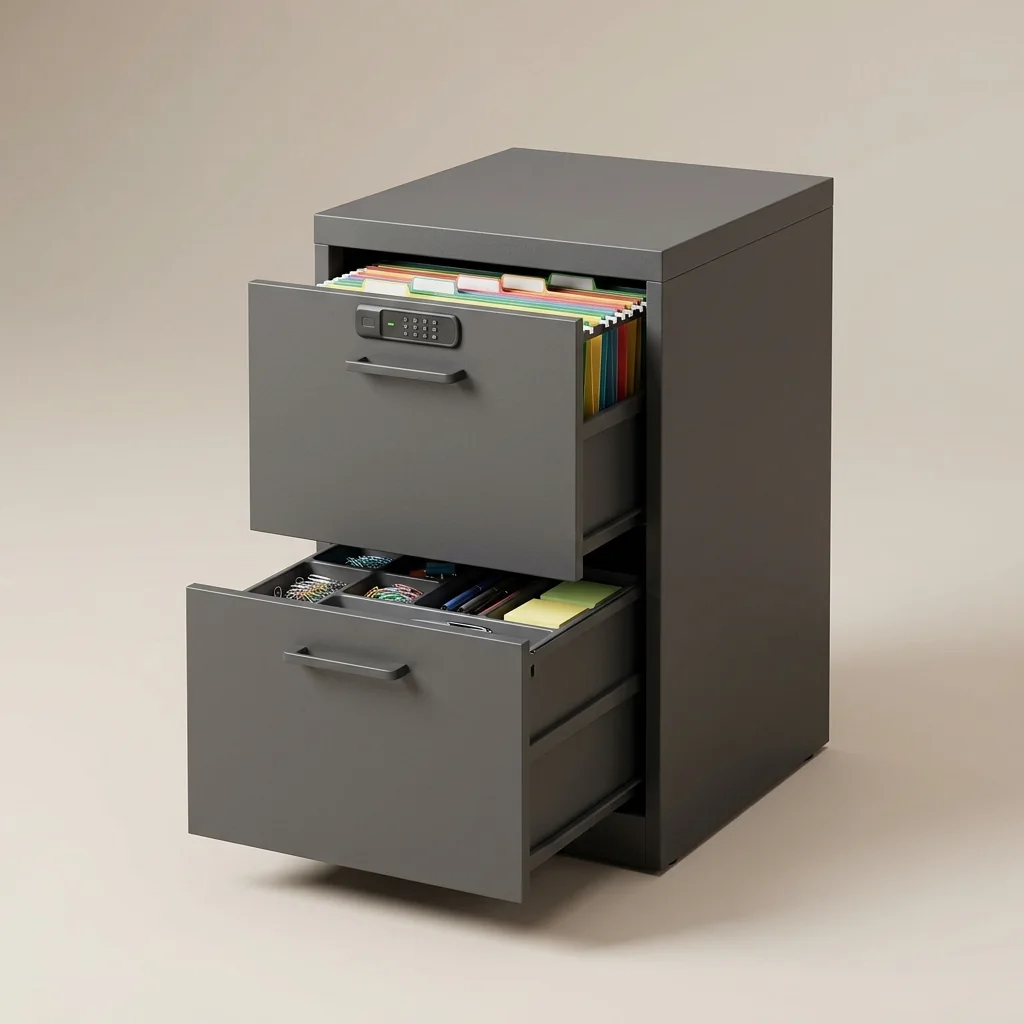 Hovelae Connected Filing Cabinet with Secure Drawer Lock