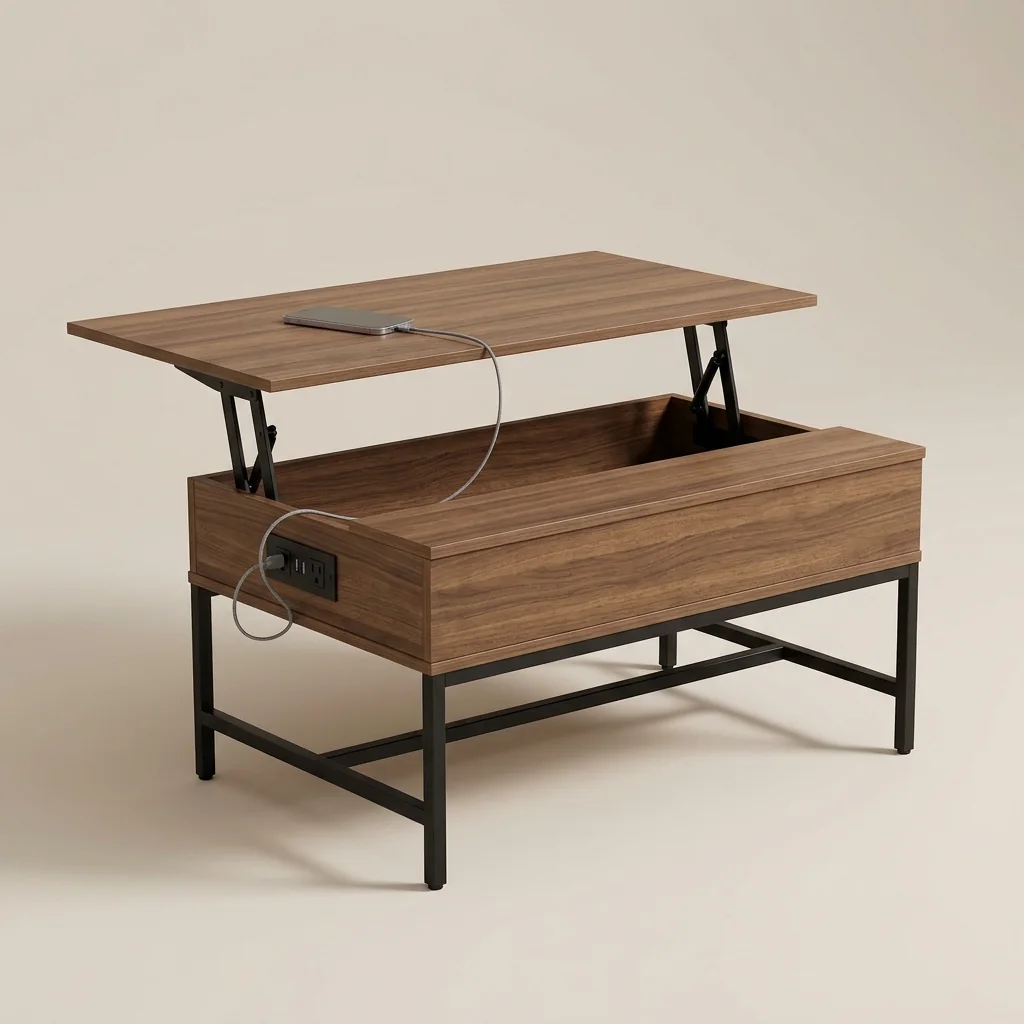 Hovelae Smart Lift-Top Coffee Table with Charging Station