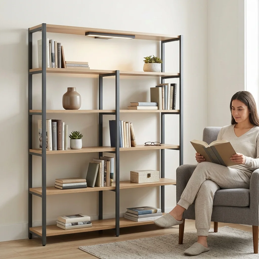 Hovelae Modular Smart Bookshelf with Integrated Reading Light - Image 4