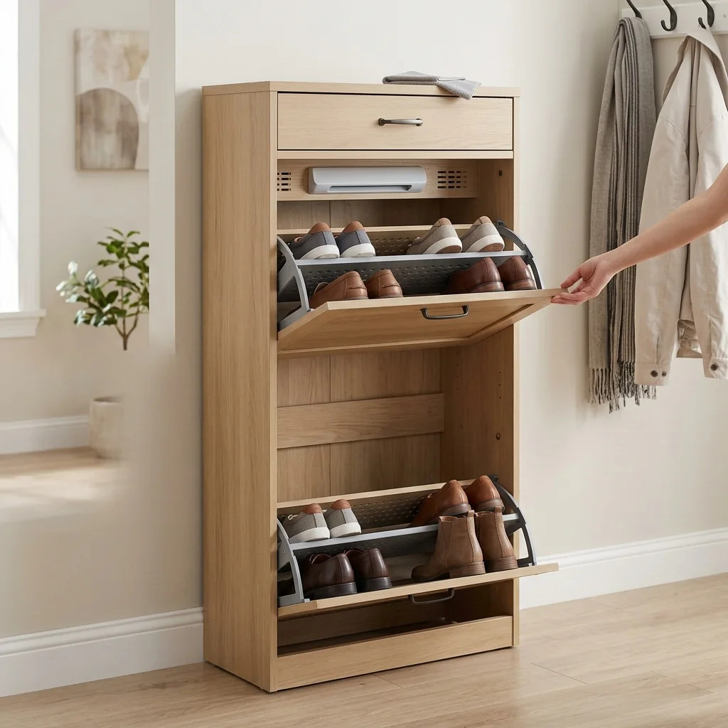 Hovelae Connected Shoe Organizer Cabinet with Odor Control - Image 4
