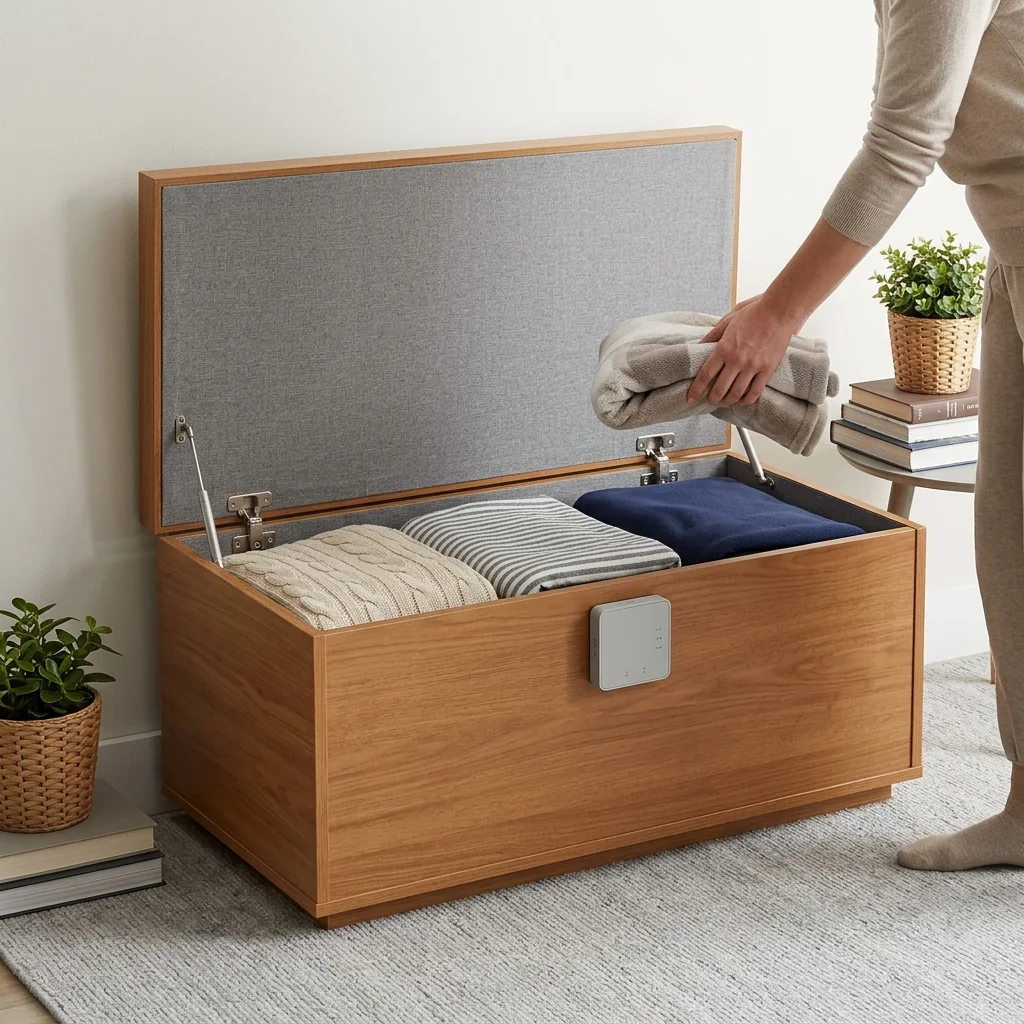 Hovelae Connected Blanket Storage Chest with Humidity Monitor - Image 4