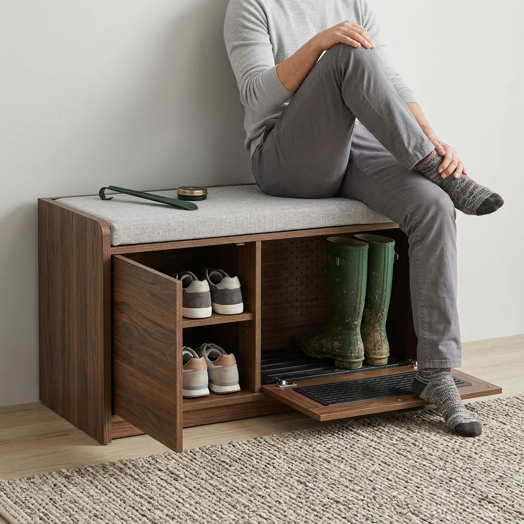 Hovelae Smart Entry Bench with Shoe Drying Compartment - Image 4