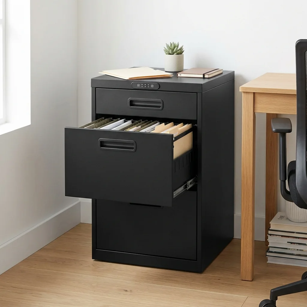 Hovelae Connected Filing Cabinet with Secure Drawer Lock - Image 4